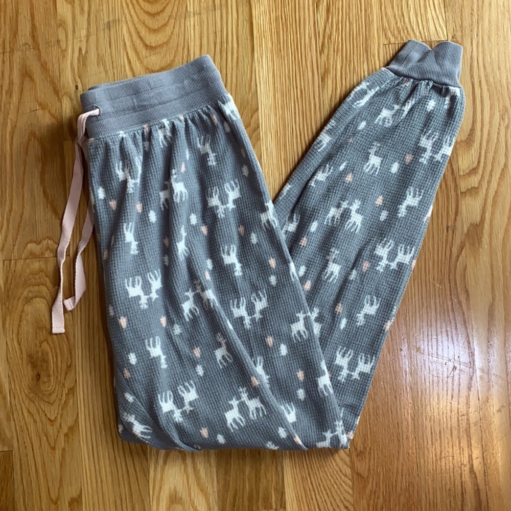 Grey Reindeer PJ pants